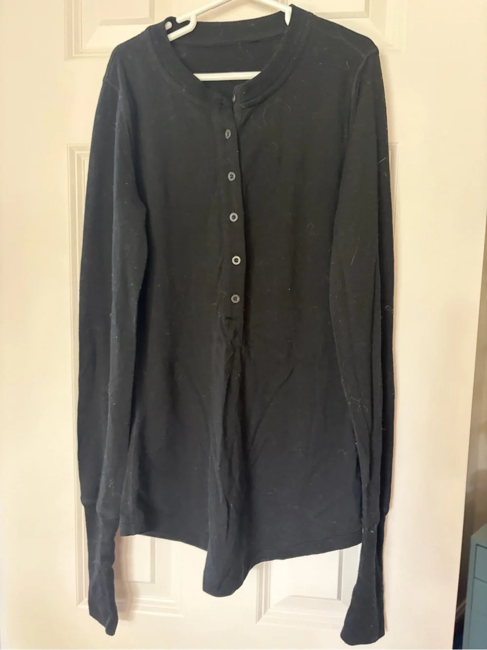 lululemon athletica Black Long-Sleeve Button Henley